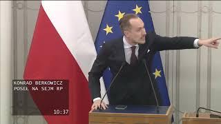 Konrad Berkowicz - przerwane wystąpienie w Senacie