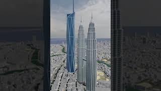 The Petronas Towers and Merdeka 118 | Size Comparison #Shorts