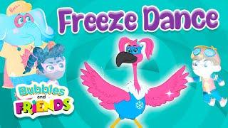 Flexi's Freeze Dance Game | Bubbles and Friends | Full Episode & Song For Kids