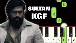 Sultan Song  | KGF | Piano Tutorial | Piano Notes | Piano Online #pianotimepass #kgf #yash