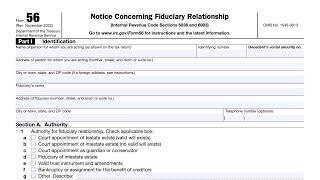 IRS Form 56 Walkthrough (Notice of Fiduciary Relationship)