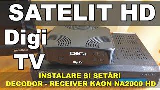 Digi TV cum vezi programe HD pe antena satelit / instalare si setari decodor receiver KAON NA2000 HD