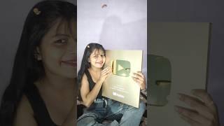 🩷 Aachal Makeover Golden Play Button #unboxing #shorts #yt