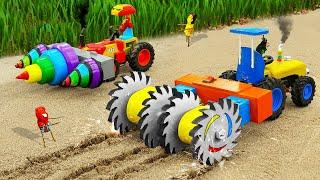 Diy tractor making mini Automatic Plowing Machine | diy Triple Drilling Gold Mining | HP Mini