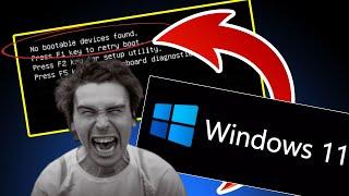 Windows 11 install - No bootable device found error message FIX!