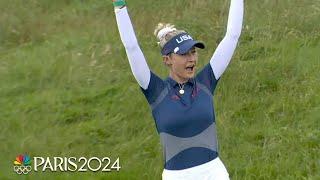 Nelly Korda holes out for birdie from the rough 82 yards away in Rd. 3 | Paris Olympics | NBC Sports