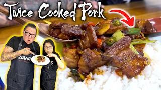 How Chinese Chefs Cook TWICE COOKED PORK (HUI GUO ROU, 回锅肉) Mum and Son Professional Chefs Cook