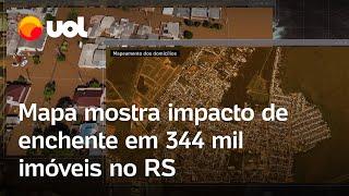 Chuvas no RS: veja do alto o impacto de enchente nos municípios; 344 mil imóveis foram atingidos