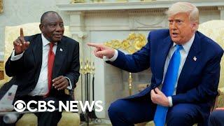 Trump confronts South African president during White House meeting, repeats genocide claims