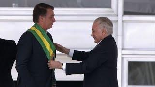 Brazil's Bolsonaro receives presidential sash from Michel Temer