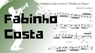 Transcrição do solo improvisado por Fabinho Costa no frevo "Nilinho no Passo"