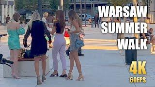 HOT Summer Walk in Warsaw  Poland (4K 60FPS HDR) City Life Ambiance