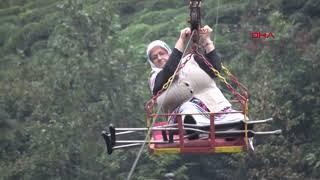 Rize'de tehlikeli teleferik yolculuğu ‘yol’ ile son buldu