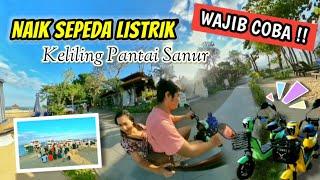 RAMAI ‼️ Situasi Pantai Sanur Bali - Menikmati Indahnya Pantai Sanur Dengan Sepeda Listrik #bali