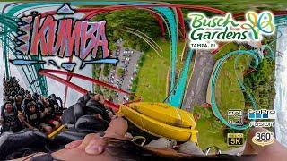 2019 VR 360 5K Video Kumba Roller Coaster Front and Back On Ride POV Busch Gardens Tampa