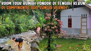 ROOM TOUR ‼️ RUMAH PONDOK DI TENGAH KEBUN NYAMAN BANGET ADA SUNGAI DI SAMPINGNYA, BAKAR SATE