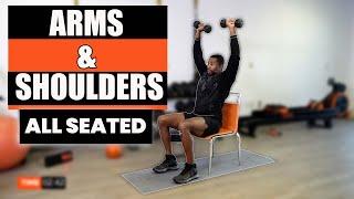 5 Minute Arm & Shoulder Chair Workout With Weights | NO EXCUSES!