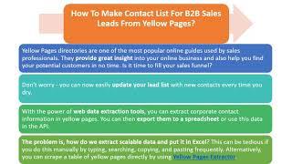 How to Export Data from Yellow Pages to Excel Sheet or CVS?