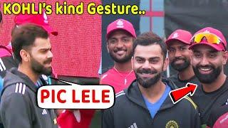 Canada players taking pictures with Virat Kohli good gesture  on Ind vs Can match