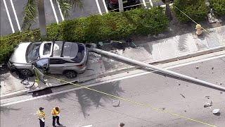 Person waiting for bus hit in 3-car accident in Miami-Dade