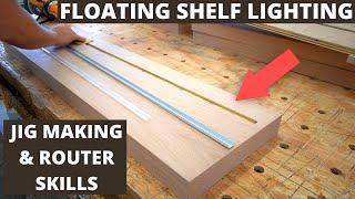 Floating Shelves LED Lighting - How to Router Channel for Tape Lights