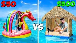 $50 vs $500 Floating Tiny Houses! *BUDGET CHALLENGE*