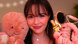 ASMR Getting You Ready For Bed & Tucking You In  (hair care, skincare, pampering layered sounds)