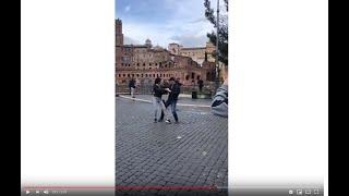 Tango Argentino Street Dance with Street musician in Rome , May 2019