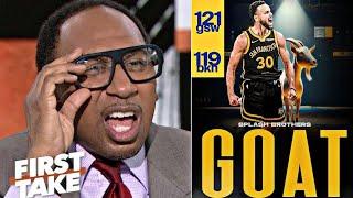 FIRST TAKE | "Chef Curry joins GOAT debate" -Stephen A. on Steph 40-Pts as Warriors def Nets 121-119