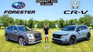 COMPACT SUV CLASH! -- 2024 Honda CR-V vs. 2024 Subaru Forester: Comparison