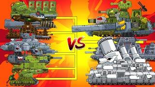 Mega Tanks Vs Mega Boss - Cartoons about tanks / COLLECTION Dumpling, Dora-44, Hybrid-44, Chrysler