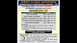 Direct Client Interview | Interview Date: 16.5.2024 | Leading Facility Maintenance  Company- UAE