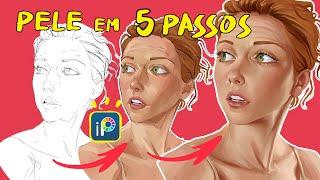 5 PASSOS PRA VOCÊ COLORIR UMA PELE (tutorial Ibis Paint X) - desenhando pelo celular