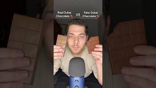 ASMR Real Dubai Chocolate Vs Fake Dubai Chocolate  #asmr #realorfake #dubaichocolate #shorts