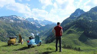 Mit der Vespa V50 über die Alpen (2013)