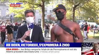 American man interrupts French news coverage after US presidential election