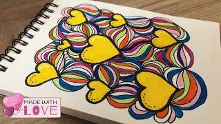 Colourful heart shape drawing by Artistic