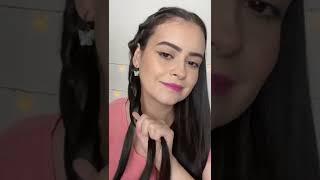 Penteado fácil com duas tranças fofas #shortsfeed