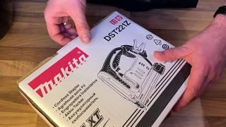 Makita DST221Z Tacker 18,0 V (ohne Akku, ohne Ladegerät), 18 V, Blau, Silber unboxing und Anleitung