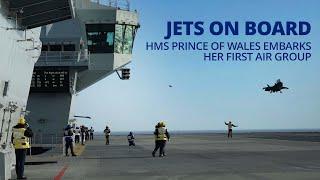 HMS Prince of Wales embarks multiple jets for the first time