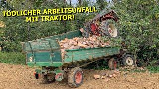 [TÖDLICHER ARBEITSUNFALL] MANN WIRD VON TRAKTOR ÜBERROLLT - (Traktor kracht gegen Bäume) - NOTARZT