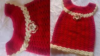 Easy and simple Tutorial, How To Crochet Baby Dress For beginners Step by Step 3-6 Month