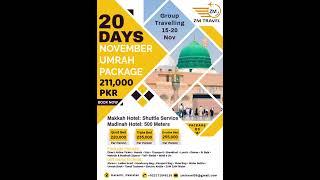 20 Days Lowest Economy Umrah Packages 2024 | November Umrah Group | Karachi, Pakistan