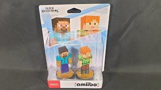 Unboxing: Minecraft Steve and Alex Amiibo Dualpack - Super Smash Bros Ultimate - Nintendo Switch