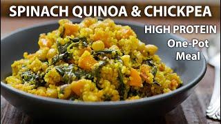 One Pot Spinach QUINOA AND CHICKPEA Recipe | Easy Vegetarian and Vegan Meals