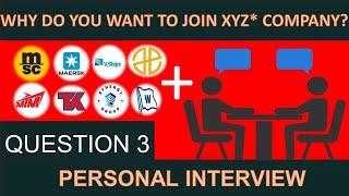 Why do you want to join XYZ Company || Sample Answer || Question 3 || M. Navy ||Marine RedFox