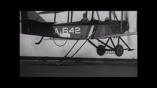 US Navy Aeromarine 39B testing arresting gear on USS Langley (1922)