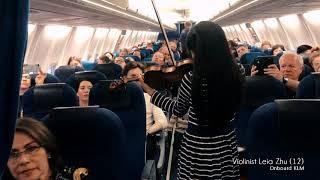 Wieniawski Concerto No. 1 | Violinist Leia Zhu | An impromptu performance on flight 1399