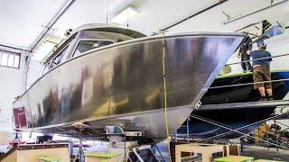 Handcraft aluminum boat build process - Huge customized wooden yacht making. Amazing boat production