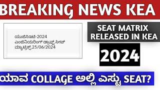 ENGEERING SEAT MATRIX RELEASED BY KEA 2024|ENGEERING SEAT MATRIX 2024|KCET SEAT MATRIX 2024|KANNADA|